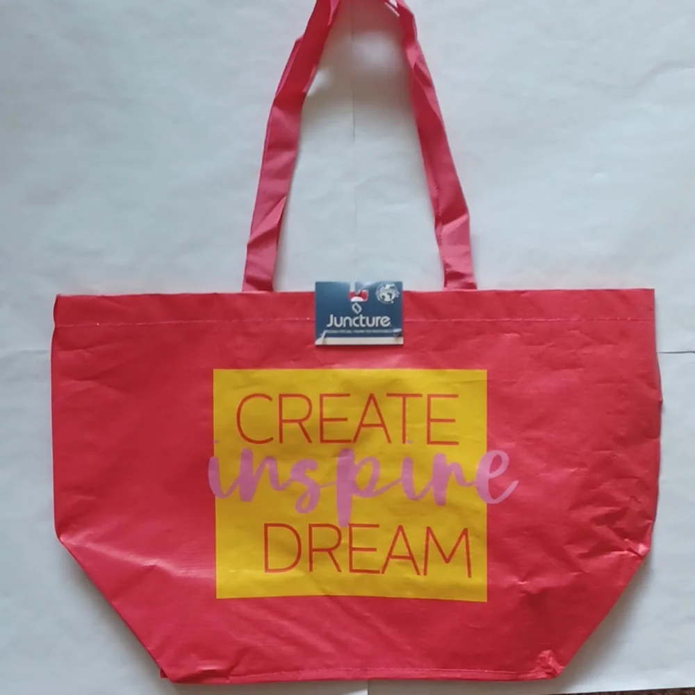 Create inspire dream Reuseable Tote oversized market tote bag new with tags